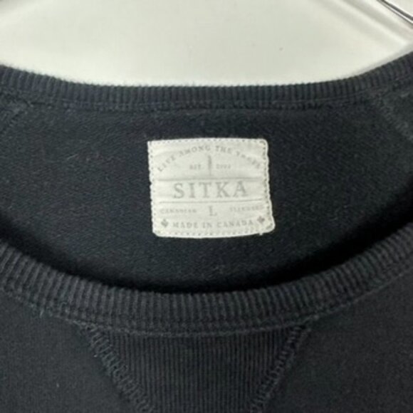 SITKA Black Crew Neck Sweatshirt Large - Picture 3 of 5